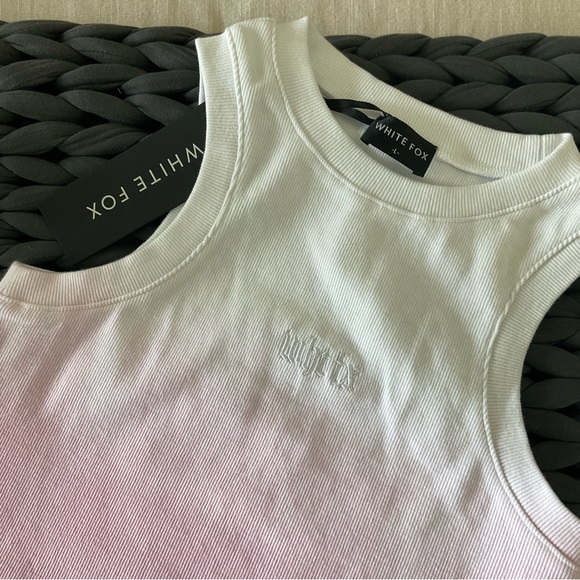 White Fox Cropped Rib Tank - Picture 2 of 3